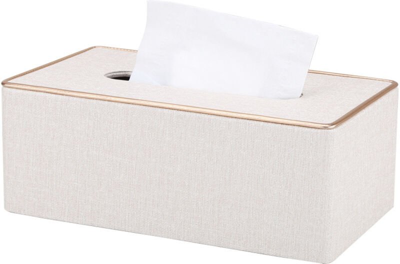 Linghhang - Taschentuchbox-Abdeckung, beige, rechteckiger Kleenex-Taschentuchbox-Halter aus PU-Leder für die Dekoration ...