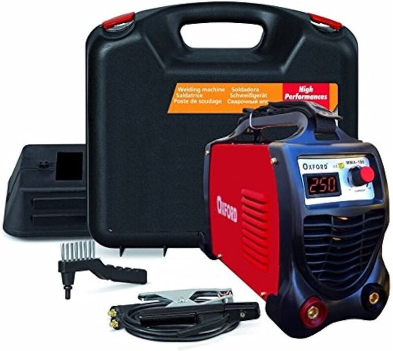 Trade Shop - 250-Ampere-Elektroden-Inverter-Schweißgerät mit Zubehör und Stromstärkeanzeige -