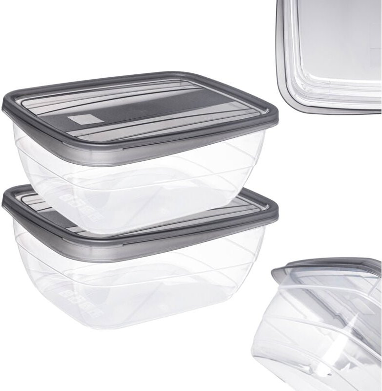 Curver Vedo Lebensmittelbehälter 2x1.3L, Grau