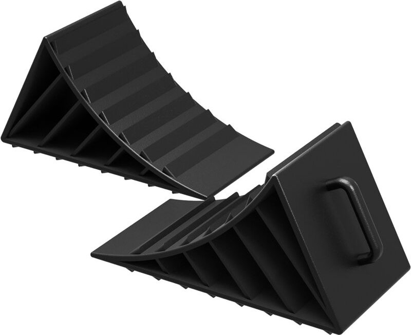 Wiltec Unterlegkeile für Anhänger 2 Stück bis 2 t, Bremskeile Wohnmobil 17,7 x 8,9 x 9 cm, Unterlegkeile Auto rutschfest...