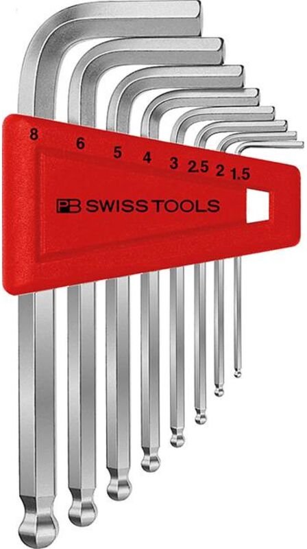 Thumbnail - Pb Swiss Tools - Winkelschraubendreher- Satz im Kunststoffhalter 8-teilig 1,5-8mm Kugelkopf pb Sw