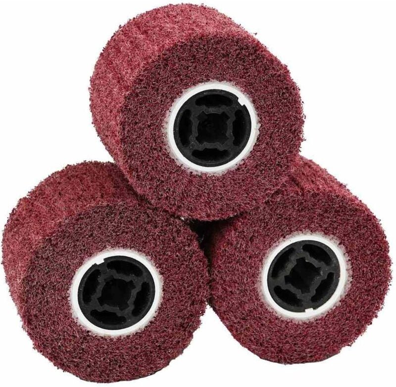 Schleifrollen 3 pcs Rot 12 x 12 x 10 cm Synthetische Faser Vidaxl