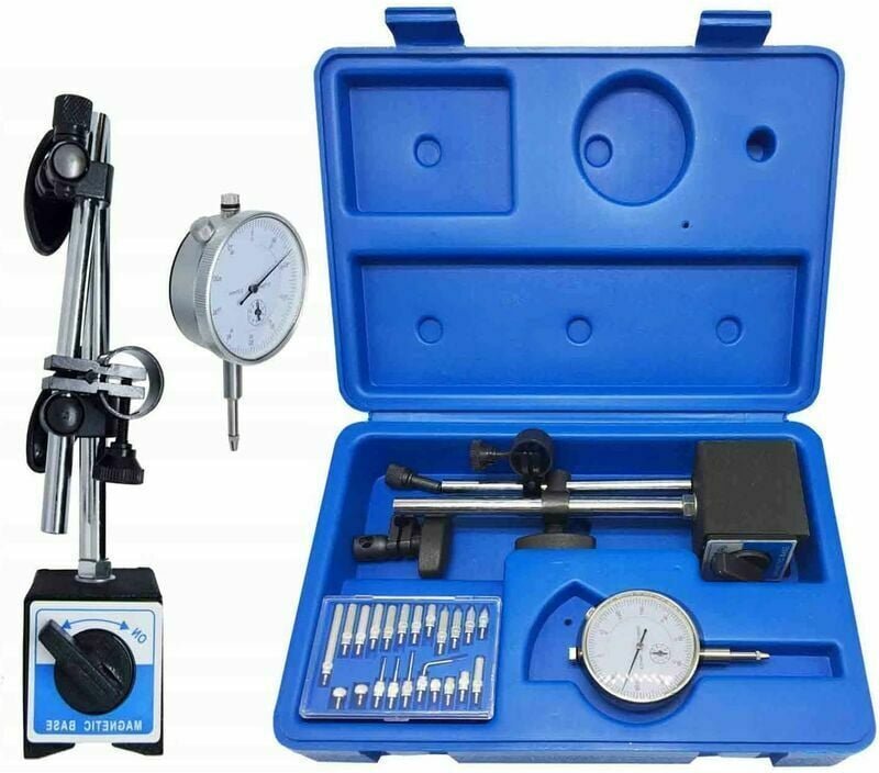 Crediri Magnetischer Messuhrständerhalter mit Magnetfuß, Messbereich 10/0,01 mm, 1 Set
