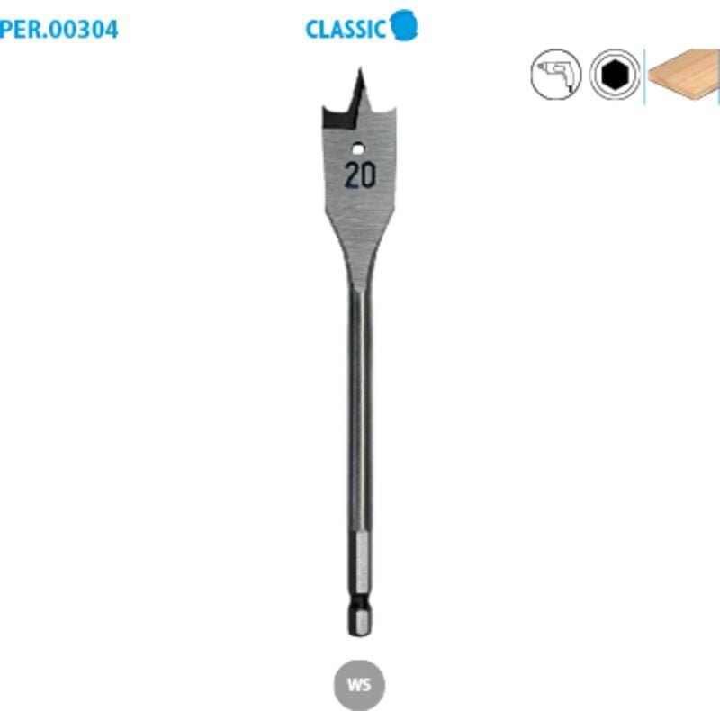 Flachbohrer Holzbohrer Classic ø 12 Länge 150 mm