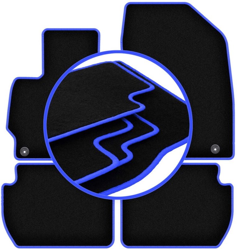 CARLUX-BLUE Autofußmatten für: Mitsubishi Outlander II Crossover (2006-2013)