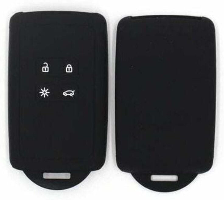 Ahlsen - Autoschlüssel-Zubehör, kompatibel mit Renault Smart Key 4 Tasten – weiche Silikonhülle mit Schlüsselanhängerkop...