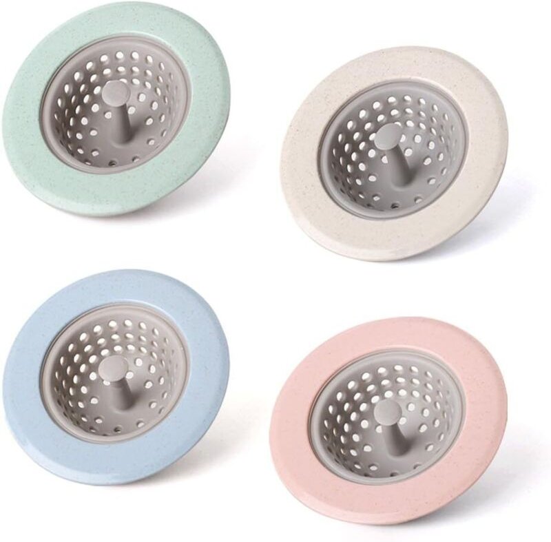 4 Stück Silikon-Küchenspülsieb, großer breiter Rand, 11,4 cm Durchmesser