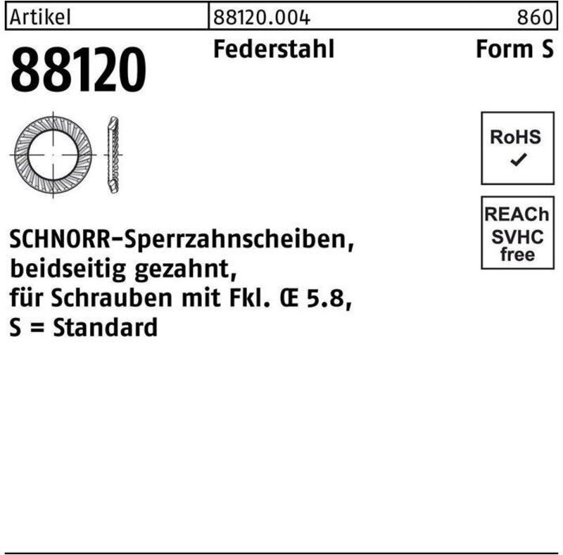 Thumbnail - Sperrzahnscheibe r 88120 beidseitig gezahnt s 2 x4 x0,35 Federstahl