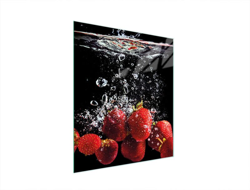 Glasschneidebrett 45x52 Erdbeeren