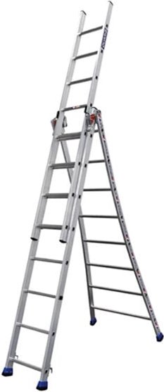 Mehrzweckleiter 3x9 Sprossen - Länge max. 6.10m - 610309