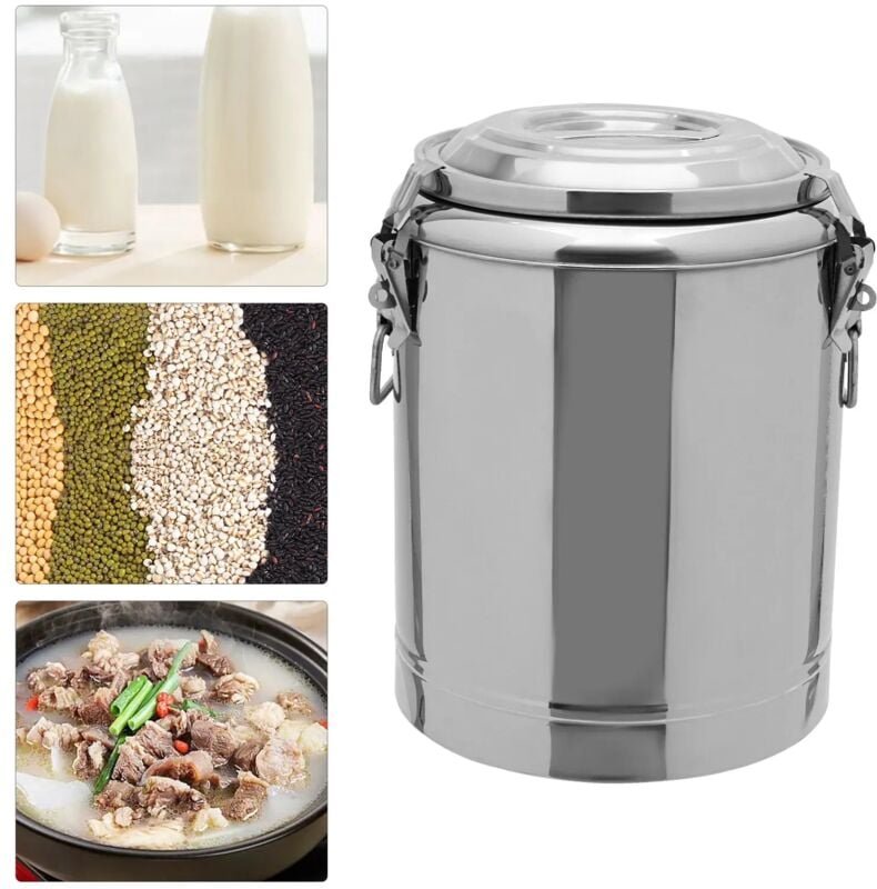 Gojoy - Edelstahl Speisenwärmer Nahrungsmittelwärmer 14L Isolierter Eimer Wärmer mit Deckel