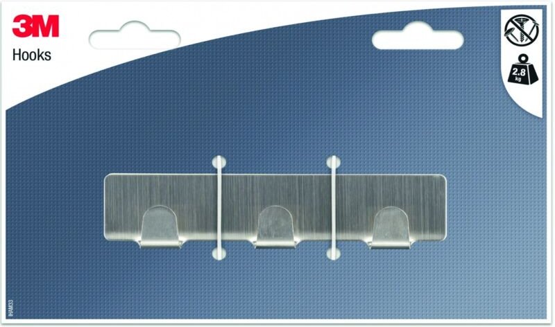 3M Permanentkleber 3 Hakenleiste, Grau 3M