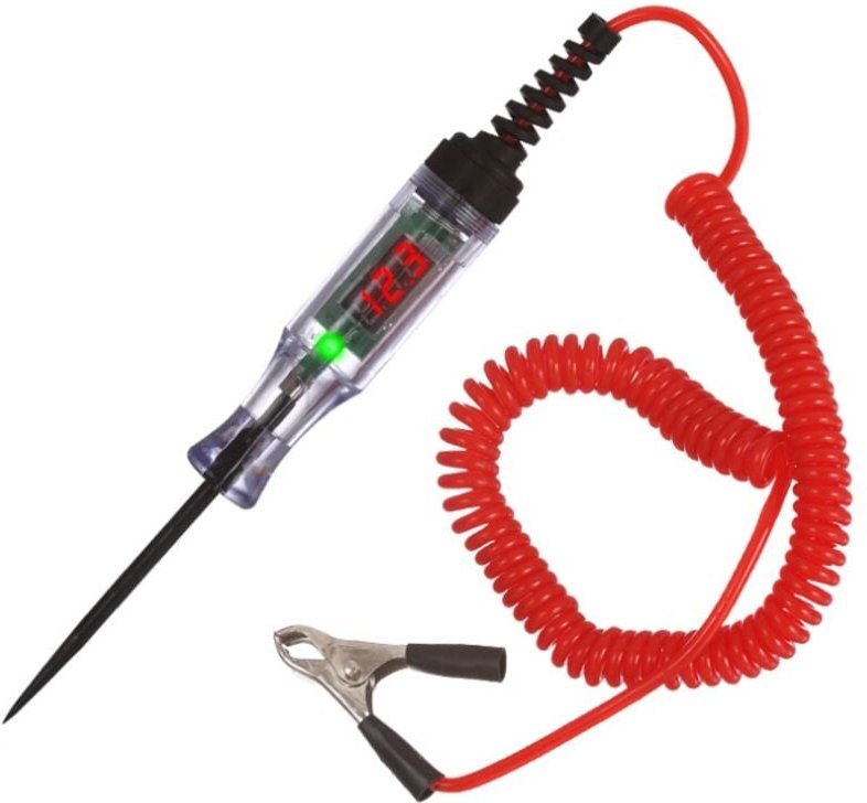 3 V 6 V 12 V 24 V 48 V 90 V Elektrischer Tester, Stiftspannungstester mit LCD-Display, Federdraht, Krokodilklemme, Polar...