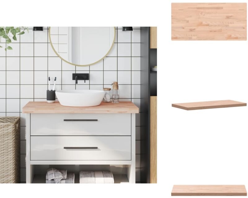 Waschtischplatte 100x50x4 cm Massivholz Buche - Massivholzarbeitsplatte - Buchenarbeitsplatte - Badrenovierung - Waschti...