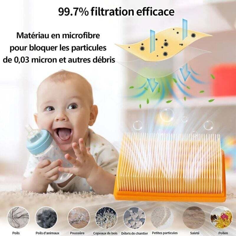 Set mit 10 Beuteln + 2 Filtern für den Staubsauger Karcher WD4 WD5 MV4