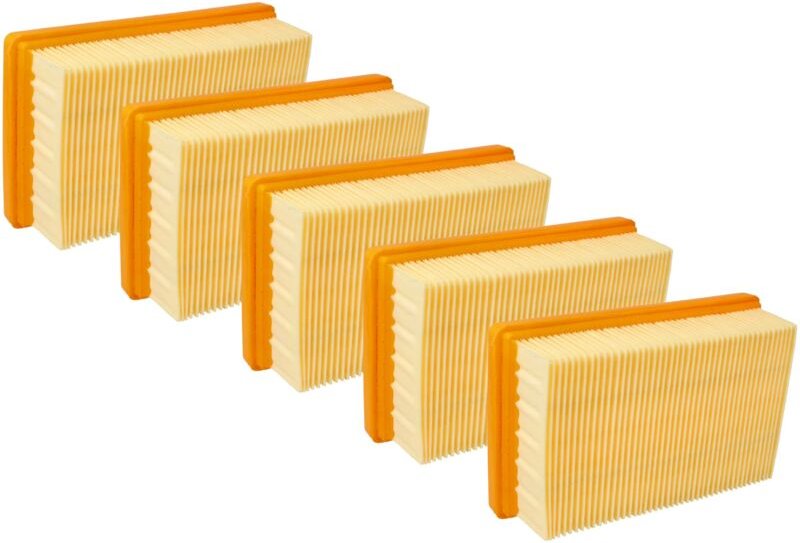 Set 5x Flachfaltenfilter kompatibel mit Kärcher WD5 p, WD5 p Premium, WD5 Premium Staubsauger - Filterelement - Vhbw