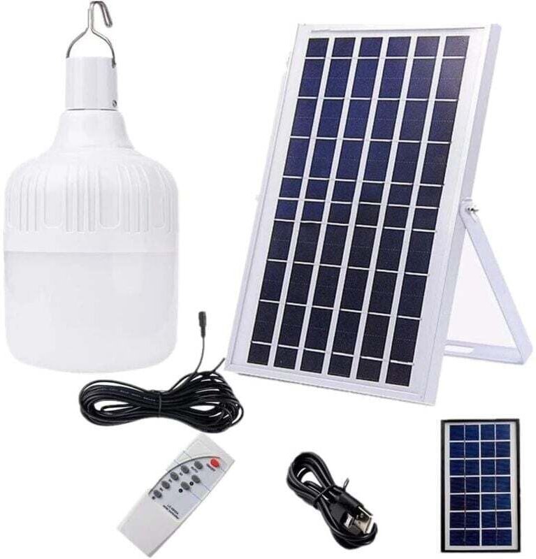Lampadina led solare portatile, ricaricabile, con pannello solare, per campeggio, pesca, emergenza, capanno da giardino ...