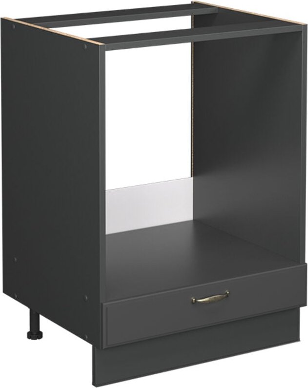 Herdumbauschrank Fame-Line, Anthrazit-Gold Landhaus, 60 cm ohne Arbeitsplatte, Vicco