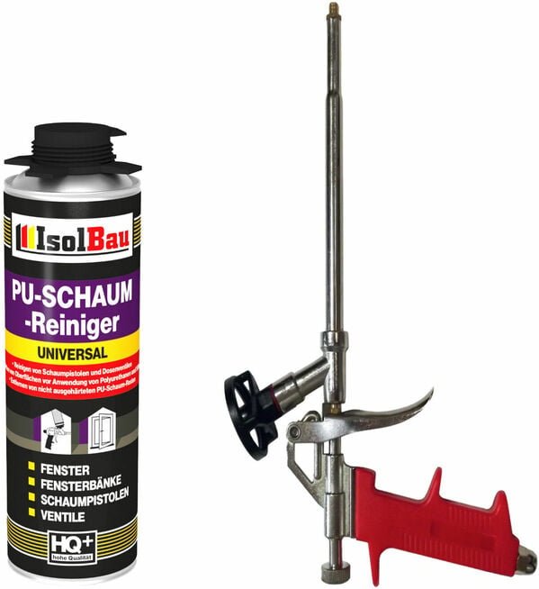Set 1 x Schaumpistole Metall + 500 ml pu Reiniger top - Isolbau