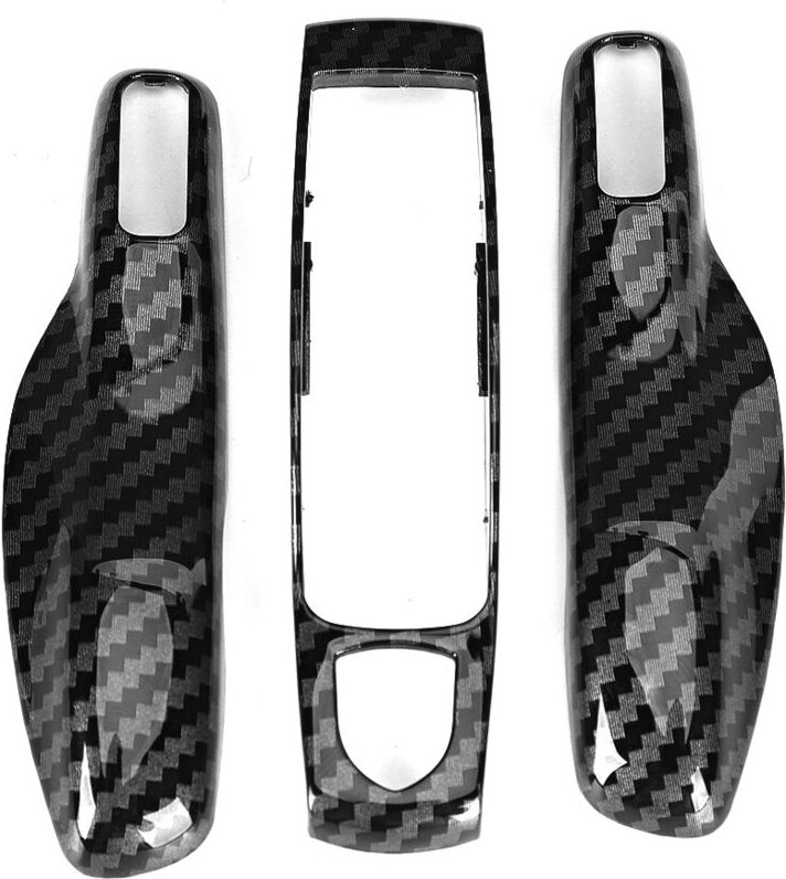 Zoternen - 3 teile/satz Carbon Faser Stil Auto Schlüssel Trim Abdeckung Fit für Porsche Cayman/Macan/Boxster