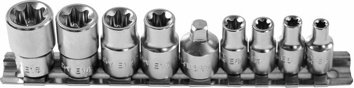 Högert Spitzenset Innensechsrund 1/4" und 3/8", CrV50BV30, 9 Stk.