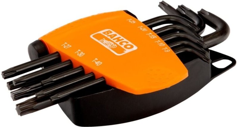 Bahco Langer TORX Winkelschraubendreher-Satz, phosphatiert, T9 bis T40 - 8-tlg.