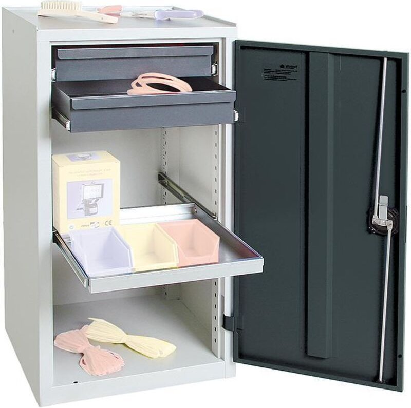 Stumpf - Werkzeug-/Beistellschrank H1000xB500xT500 mm 2Schubl.,1Bd. lichtgrau/lichtgrau