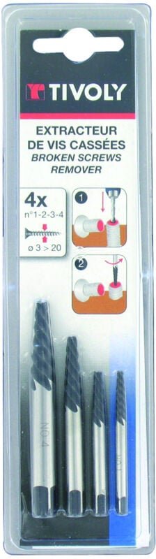 TIVOLY 11111021234 Stehbolzenausdreher-Satz, Durchmesser 2,2 bis 4,7 mm Tivoly