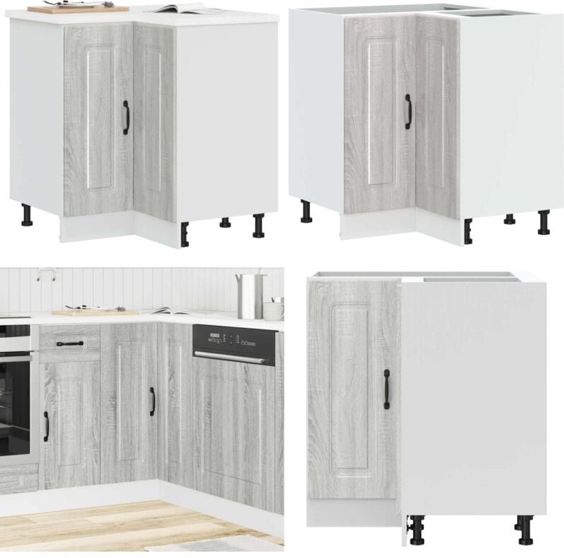 Küchen-Eckunterschrank Kalmar Grau Sonoma Holzwerkstoff - Vidaxl