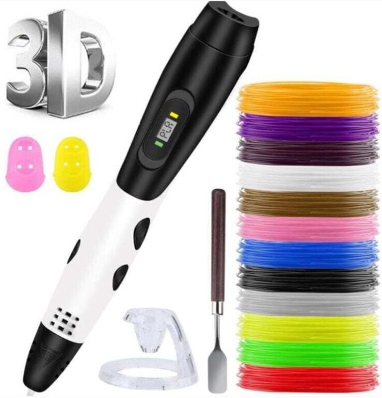 3D-Stift-Set, 3D-Stift + PLA-Filament, 3D-Stift mit LCD-Bildschirm + 12 Farben 1,75 mm 3D-Filament – insgesamt 120 Fuß, ...