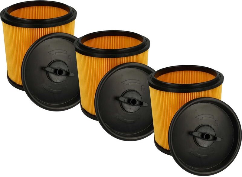 3x Faltenfilter Ersatz für Parkside 91092030 für Staubsauger - Filter, Patronenfilter, schwarz gelb - Vhbw