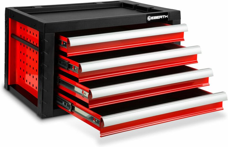 Thumbnail - Werkzeugkiste Werkzeugbox Werkzeugkasten Werkzeugschrank aus Metall mit 4 Schubladen, Leer, Kugelgelagerte Teleskopschie...