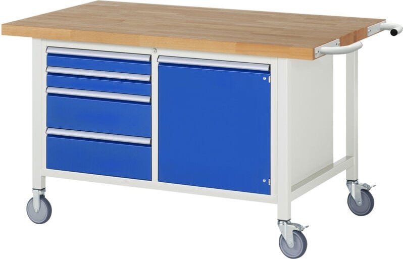 Rau Fahrbare Werkbank 8470, B1500xT900xH880mm, 4x Schublade-TA, 1x Tür