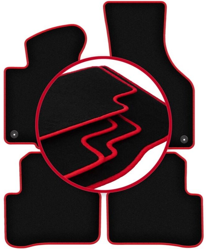 CARLUX-RED Autofußmatten für: Volkswagen CC Coupé (2012-2017)