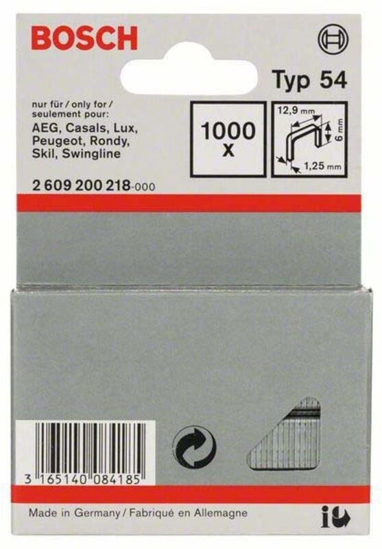 Bosch Flachdrahtklammer Typ 54, 12,9 x 1,25 x 6 mm -2609200218