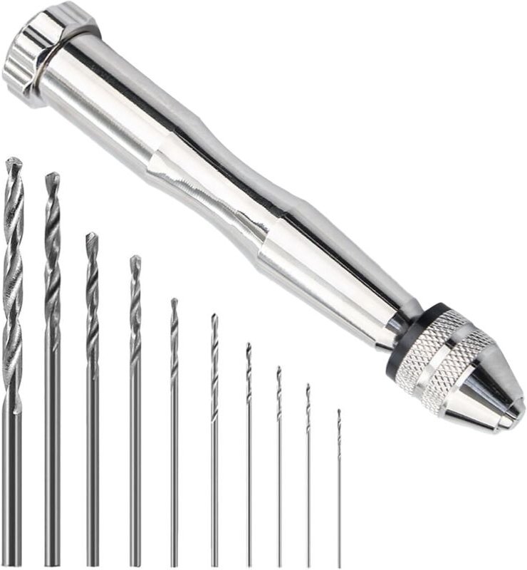 Stück Handbohrmaschine, manuelle Bohrmaschine mit 10 Spiralbohrern 0,8–3,0 mm, Mini-Bohrer für Schmuck, Mini-Bohrer-Mode...