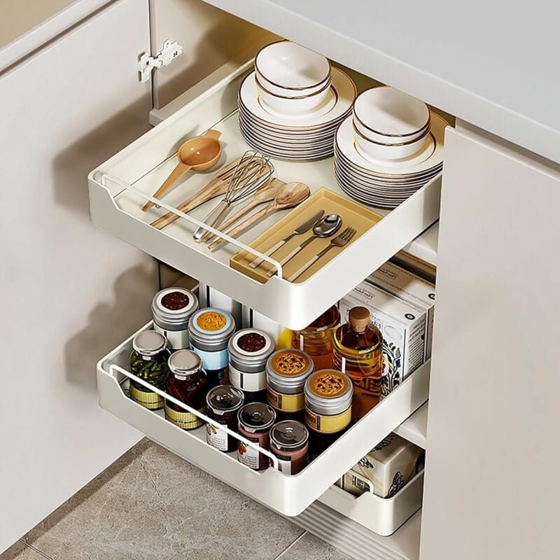 Thumbnail - Odipie - Küchen-Schiebeschublade, ausziehbarer Schrank-Organizer, erweiterbare Schiebeschubladen, Schiebeschublade für K...
