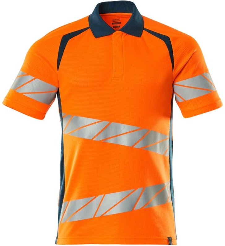 Polo-Shirt, moderne Passform Polo-shirt Gr. 5XLONE, hi-vis orange/dunkelpetroleum - Mascot