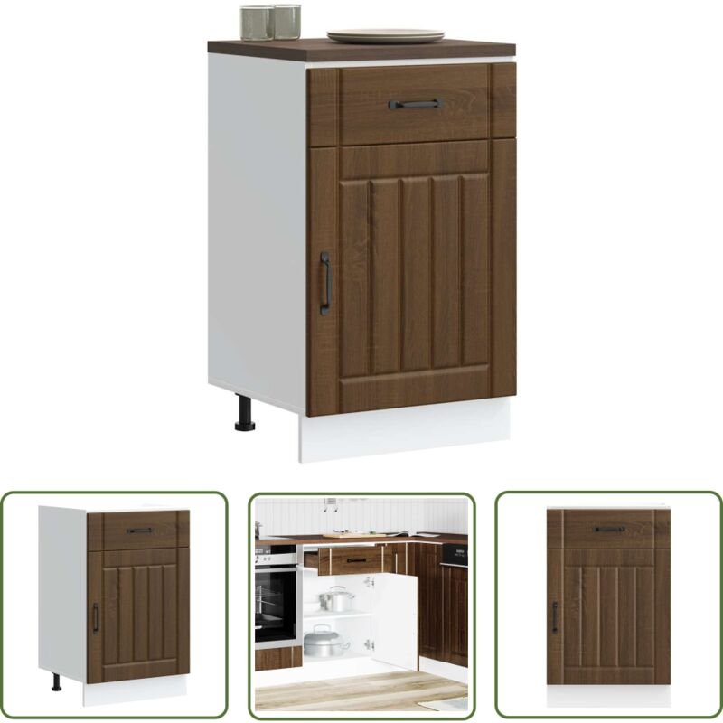 The Living Store - vidaXL Küchen-Unterschrank Lucca Braun Eichen-Optik Holzwerkstoff