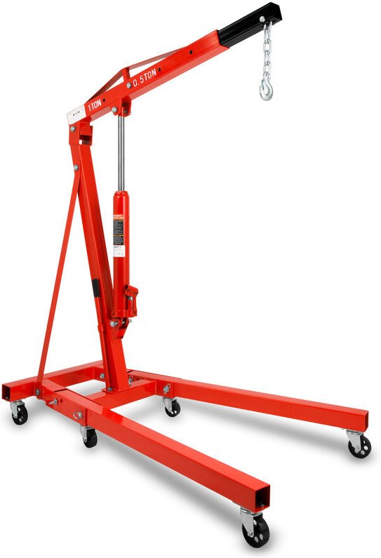 Eberth - Motorkran Werkstattkran Ladekran mit 1000kg Maximalleistung, Hydraulischer Kran für die Werkstatt mit 4-fach Ve...