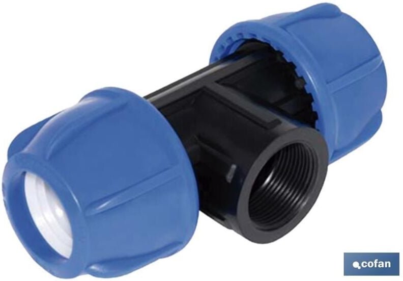 T-Stück 90° Innengewinde Pp Pn16 90 x 3 x 90