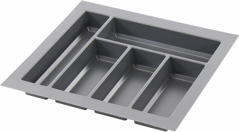 Agoform Besteckeinsatz Classico kürzbar 440x440x50,5mm, Kunststoff schiefergrau