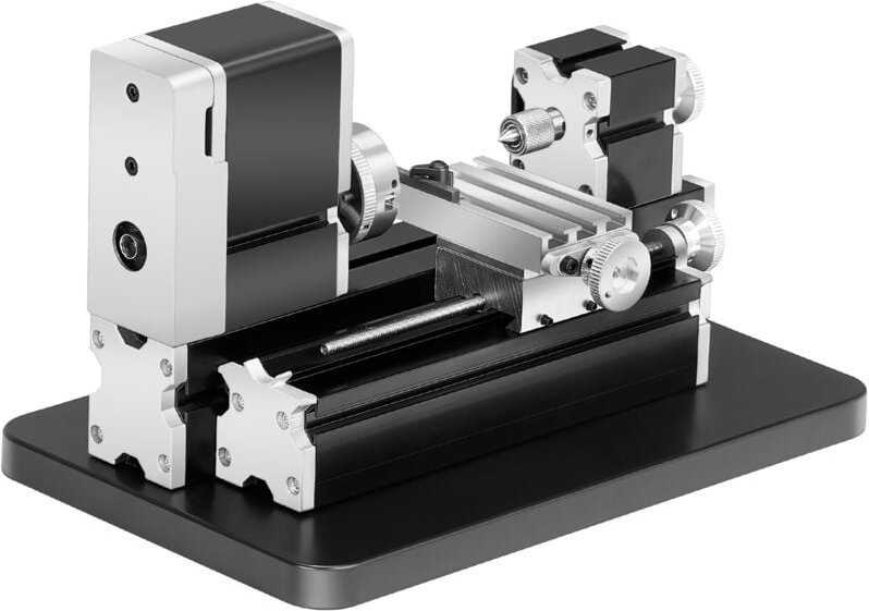 Mophorn - Mini-Drehmaschine aus Metall 70x130 mm, Fräsmaschine mit 20000 U/min, 36 w Motor, 3-Backenfutter und Schutzabd...