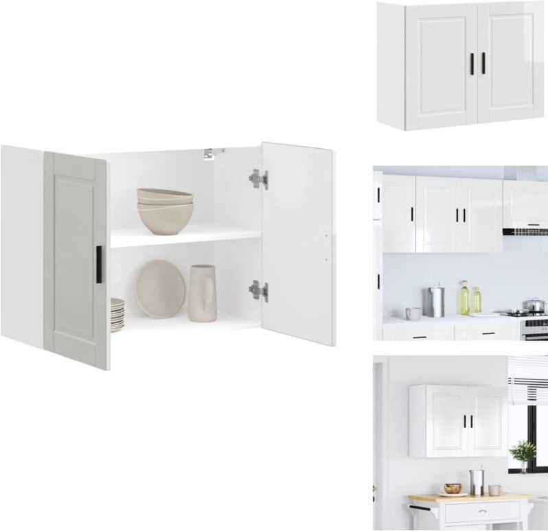 Küchen-Hängeschrank Porto Hochglanz-Weiß Holzwerkstoff - Küchen-Wandschrank - Küchen-Wandschränke - Wandschrank Küche - ...