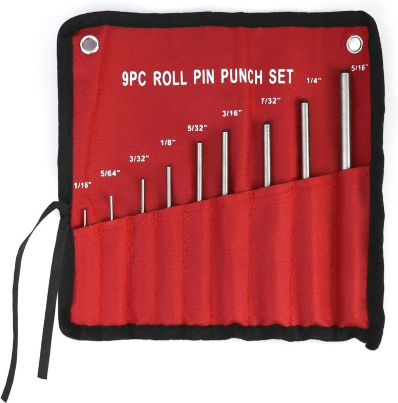 Set mit 9 Splintentreibern aus verstärktem Stahl 1,5 mm - 8 mm 1/16'-5/16' mit Tragetasche