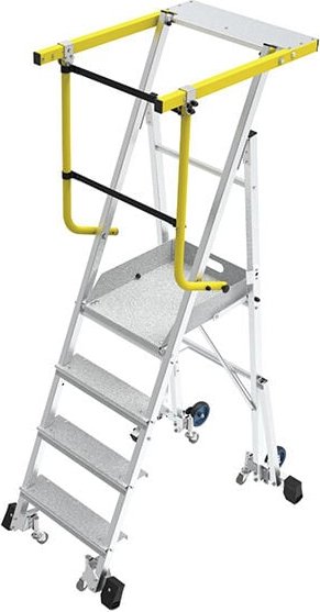 Thumbnail - Matisère - Mobile Podestleiter klappbar 4 Stufen - Maximale Arbeitshöhe 2.10 - 2.80m - PICKLY/4