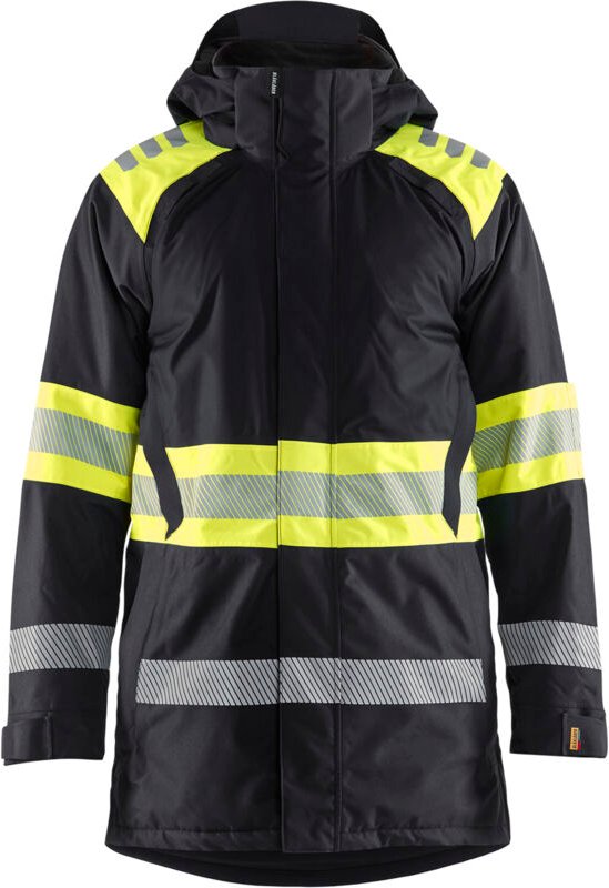 Arbeitsparka Winter Hochsichtbarkeit Klasse 1 4485 - Schwarz/Gelb XS