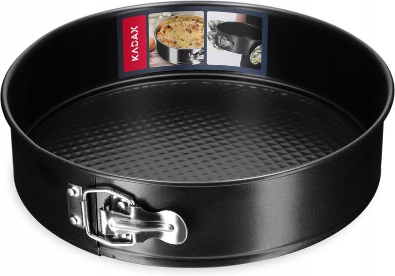 Backblech, Tortenform, runde Backform, Kuchenform, 28 cm, Schwarz - Kadax