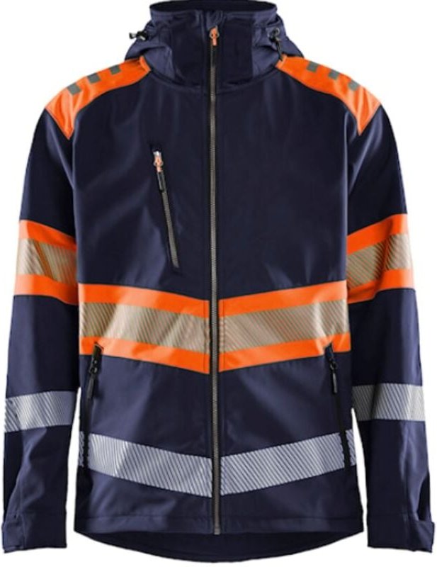 Hochsichtbare Softshell-Arbeitsjacke 4494 - Marine/Orange 4XL