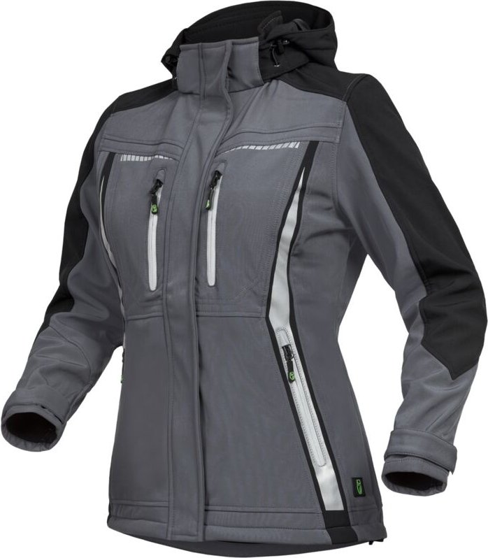 Leibwächter Sommer-Softshelljacke Damen FLXDS Gr. 44 grau/schwarz